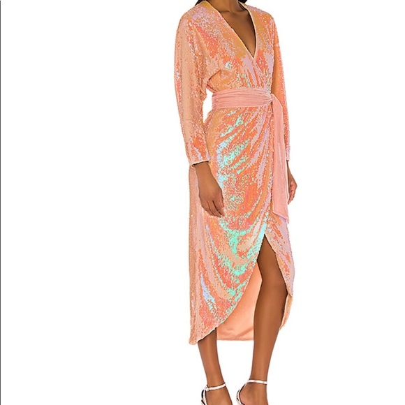 Song of style midi dress - peach color - Picture 2 of 4